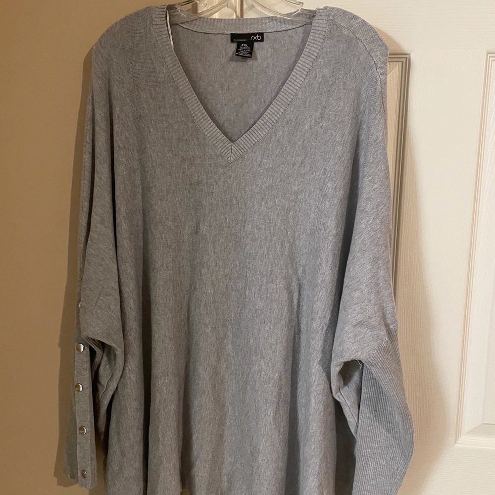 Grey xxl v neck sweater tunic